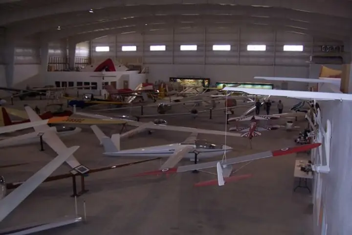 Gliders on display inside the US Southwest Soaring Museum