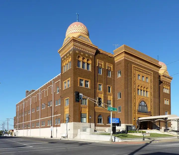 The arabesque Abou Ben Adhem Shrine Mosque, one of the sites on Route 66 in downtown Springfield