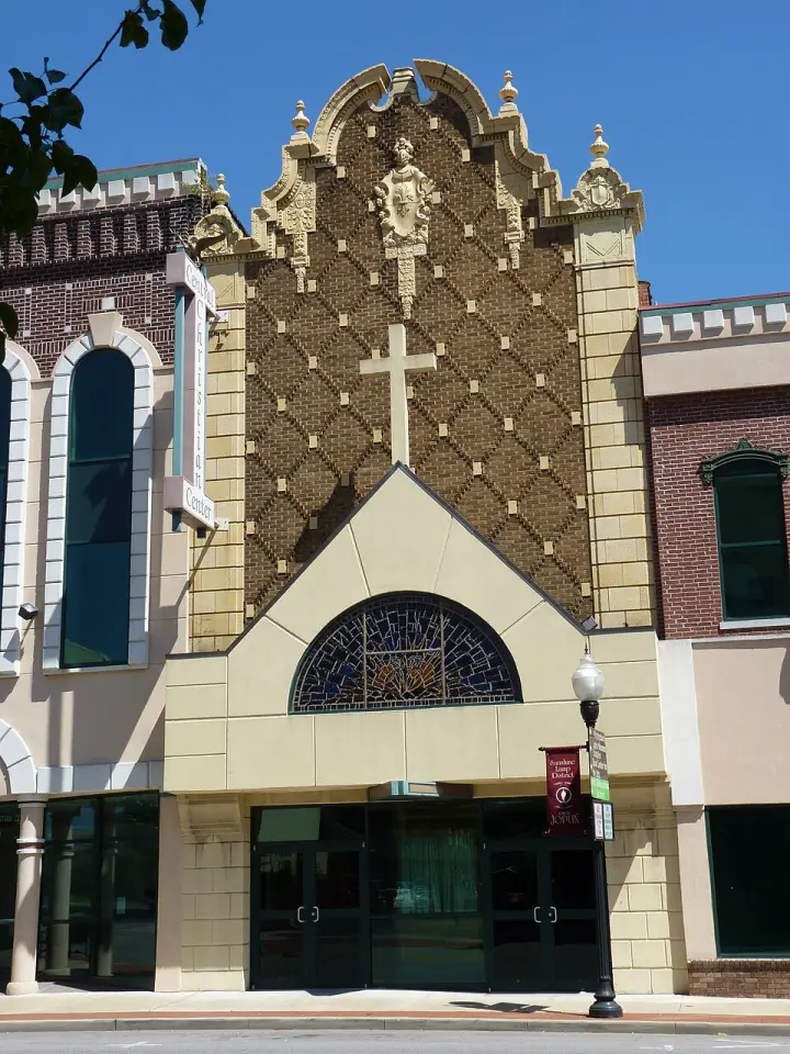 The former Fox Theater in downtown Joplin, now a church