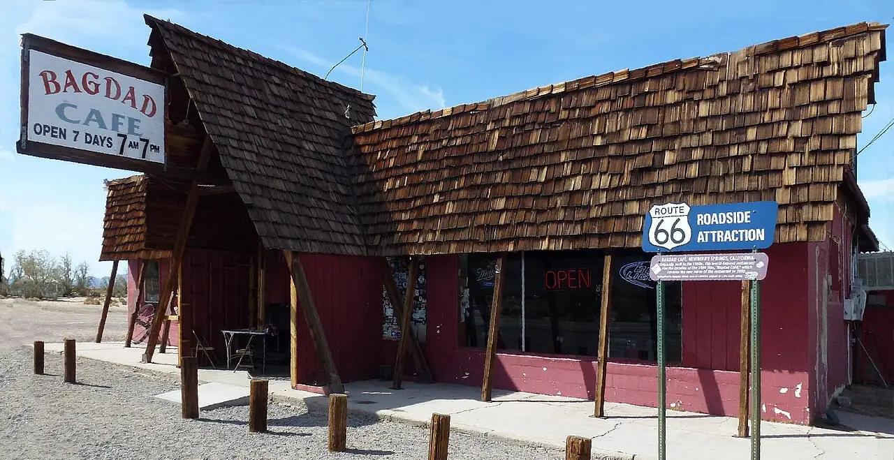 The Bagdad Cafe on old Route 66 in Newberry Springs, in the Mojave Desert