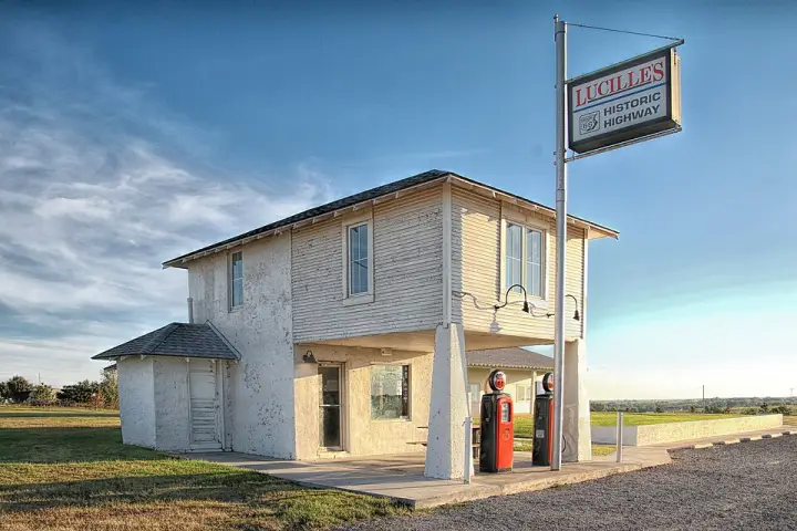 Lucille's Place, the Provine Service Station south of Hydro, Oklahoma