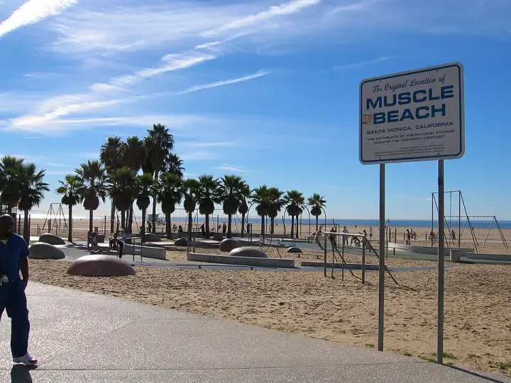 The site of the original Muscle Beach, south of the Santa Monica Pier
